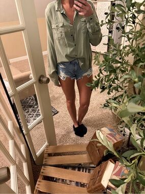 Aeropostale Light Blue Vintage High Rise Shorty Jeans